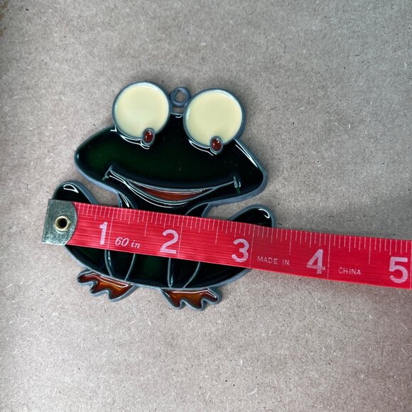 Vintage Handcrafted Frog Stained Glass Suncatcher Ornament Window Decor - Picture 6 of 7